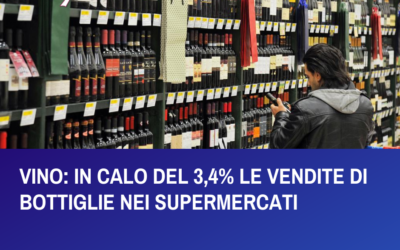 VENDITE DI VINO AL SUPERMERCATO IN CALO DEL 3,4%